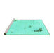 Sideview of Machine Washable Abstract Turquoise Modern Area Rugs, wshabs2015turq