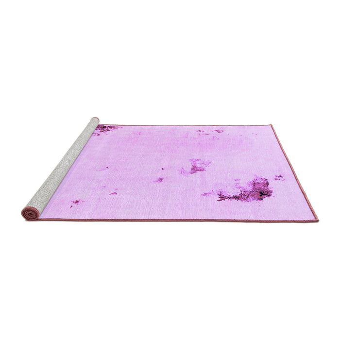Sideview of Machine Washable Abstract Purple Modern Area Rugs, wshabs2015pur