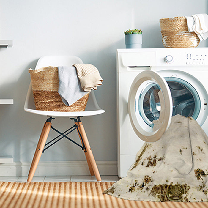 Machine Washable Abstract Vanilla Gold Rug in a Washing Machine, wshabs2015