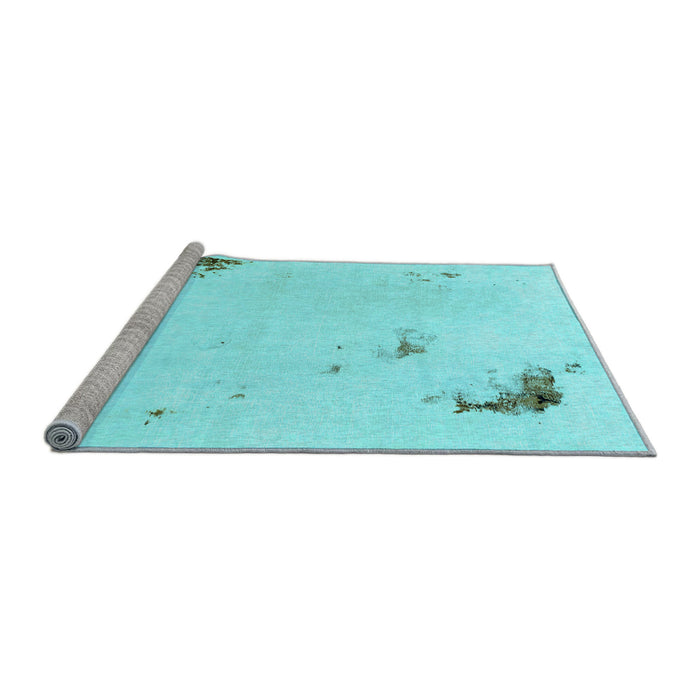 Sideview of Machine Washable Abstract Light Blue Modern Rug, wshabs2015lblu