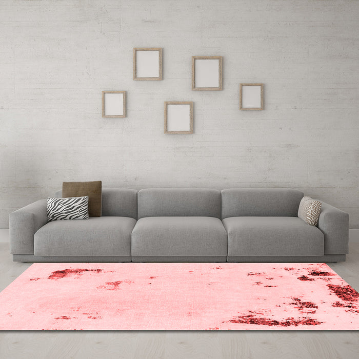 Modern Red Washable Rugs