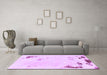 Machine Washable Abstract Purple Modern Area Rugs in a Living Room, wshabs2015pur