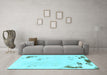 Machine Washable Abstract Light Blue Modern Rug in a Living Room, wshabs2015lblu