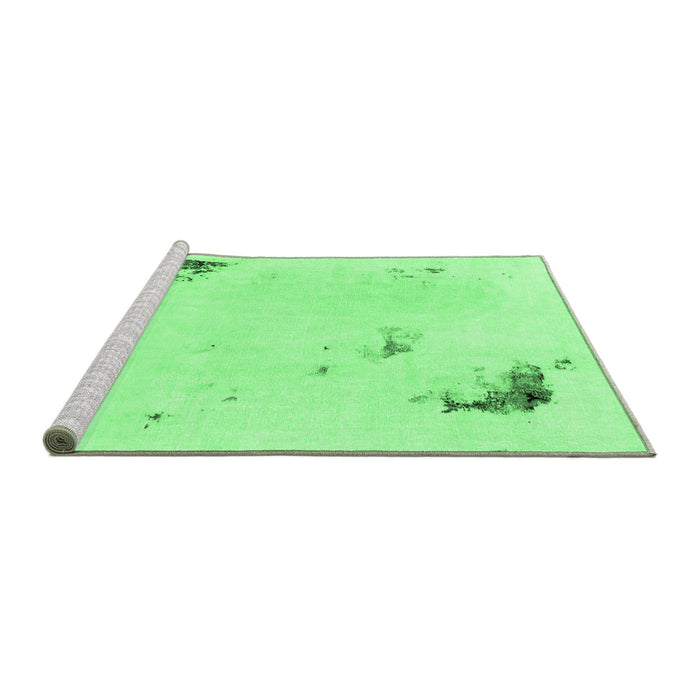 Sideview of Machine Washable Abstract Emerald Green Modern Area Rugs, wshabs2015emgrn