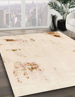 Abstract Pastel Orange Modern Rug in Family Room, abs2016