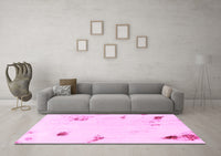 Machine Washable Abstract Pink Modern Rug, wshabs2016pnk