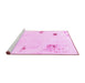 Sideview of Machine Washable Abstract Pink Modern Rug, wshabs2016pnk