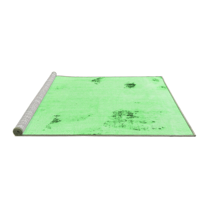 Sideview of Machine Washable Abstract Emerald Green Modern Area Rugs, wshabs2016emgrn