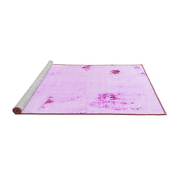 Sideview of Machine Washable Abstract Purple Modern Area Rugs, wshabs2016pur