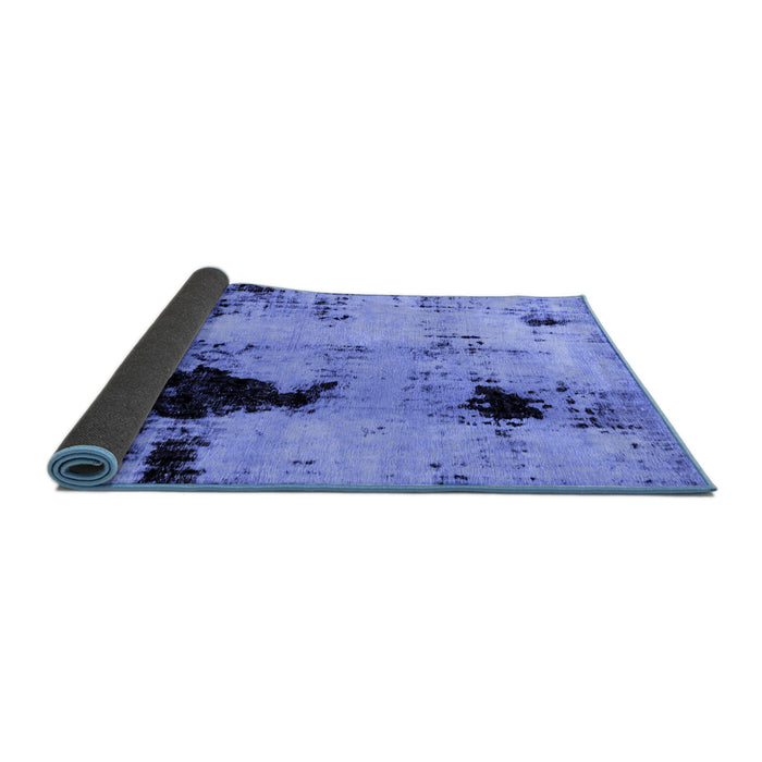 Sideview of Abstract Blue Modern Rug, abs2017blu