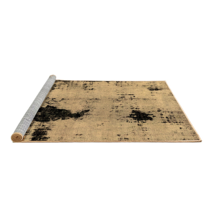 Sideview of Machine Washable Abstract Brown Modern Rug, wshabs2017brn