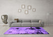 Machine Washable Abstract Purple Modern Area Rugs in a Living Room, wshabs2017pur