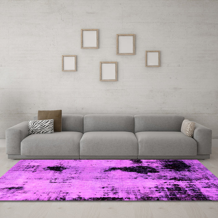 Machine Washable Abstract Pink Modern Rug in a Living Room, wshabs2017pnk