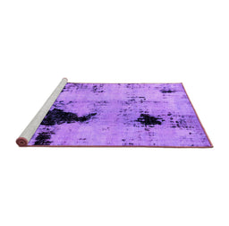 Sideview of Machine Washable Abstract Purple Modern Area Rugs, wshabs2017pur