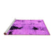 Sideview of Machine Washable Abstract Pink Modern Rug, wshabs2017pnk