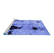 Sideview of Machine Washable Abstract Blue Modern Rug, wshabs2017blu