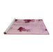 Sideview of Machine Washable Abstract Pink Rug, wshabs2018