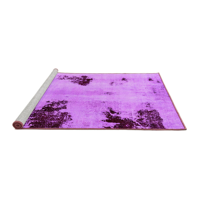 Sideview of Machine Washable Abstract Purple Modern Area Rugs, wshabs2018pur