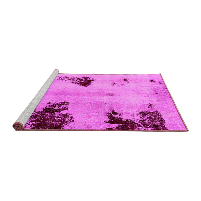Sideview of Machine Washable Abstract Pink Modern Rug, wshabs2018pnk