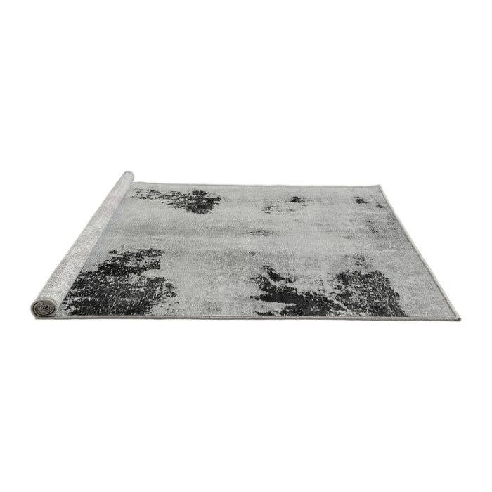 Sideview of Machine Washable Abstract Gray Modern Rug, wshabs2018gry