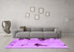 Machine Washable Abstract Purple Modern Area Rugs in a Living Room, wshabs2018pur