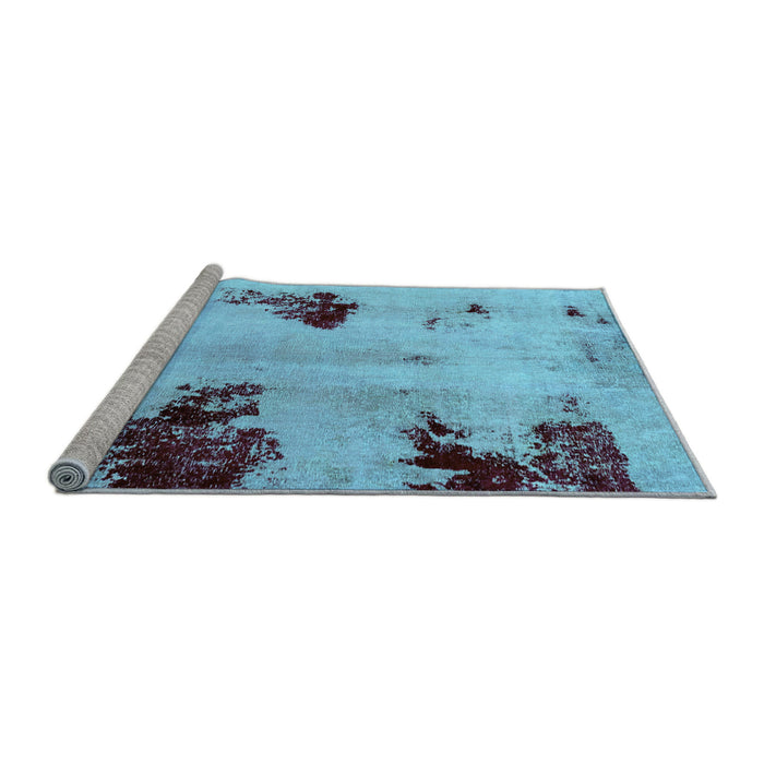 Sideview of Machine Washable Abstract Light Blue Modern Rug, wshabs2018lblu