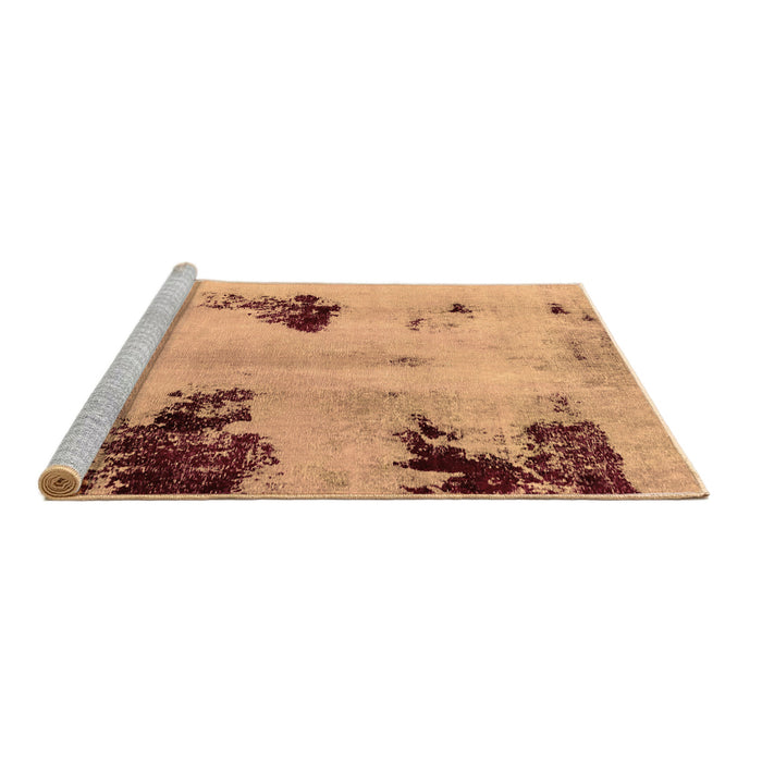 Sideview of Machine Washable Abstract Brown Modern Rug, wshabs2018brn