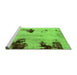 Sideview of Machine Washable Abstract Green Modern Area Rugs, wshabs2018grn