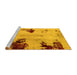 Sideview of Machine Washable Abstract Yellow Modern Rug, wshabs2018yw