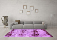 Machine Washable Abstract Purple Modern Rug, wshabs2019pur