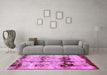 Machine Washable Abstract Pink Modern Rug in a Living Room, wshabs2019pnk