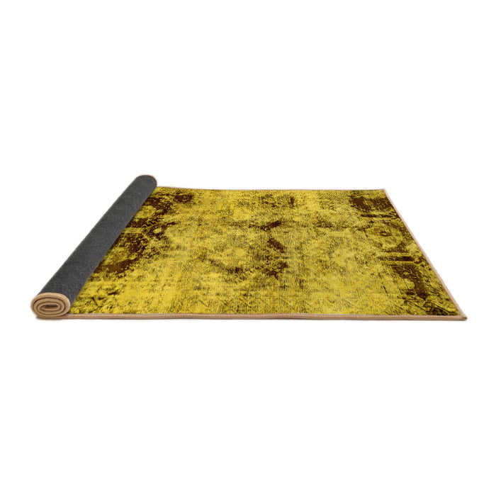 Sideview of Abstract Yellow Modern Rug, abs2019yw
