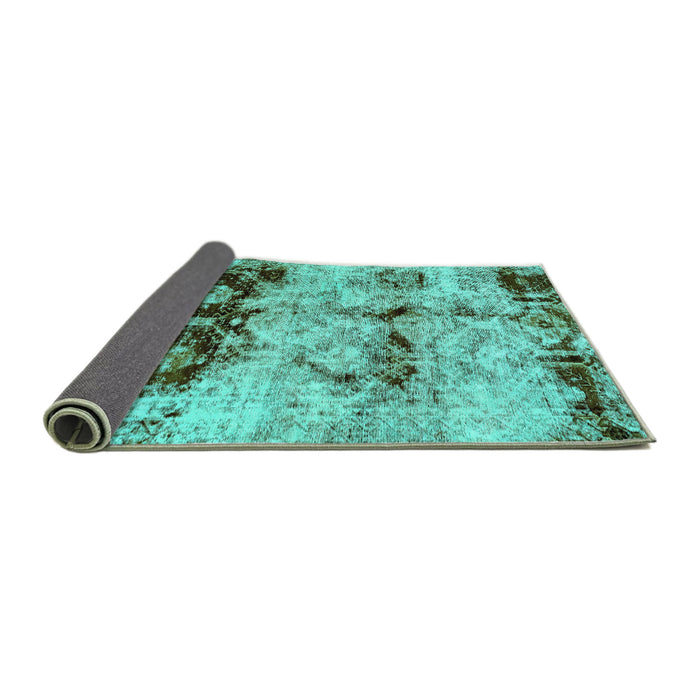 Sideview of Abstract Turquoise Modern Rug, abs2019turq