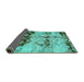 Sideview of Abstract Turquoise Modern Rug, abs2019turq