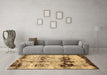 Machine Washable Abstract Brown Modern Rug in a Living Room,, wshabs2019brn