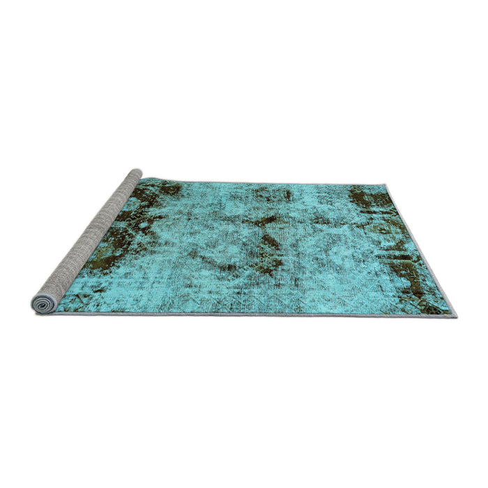 Sideview of Machine Washable Abstract Light Blue Modern Rug, wshabs2019lblu