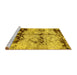 Sideview of Machine Washable Abstract Yellow Modern Rug, wshabs2019yw