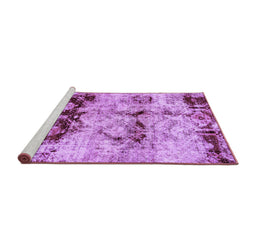 Sideview of Machine Washable Abstract Purple Modern Area Rugs, wshabs2019pur