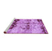 Sideview of Machine Washable Abstract Purple Modern Area Rugs, wshabs2019pur