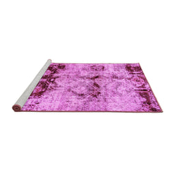 Sideview of Machine Washable Abstract Pink Modern Rug, wshabs2019pnk