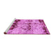 Sideview of Machine Washable Abstract Pink Modern Rug, wshabs2019pnk