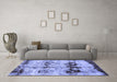 Machine Washable Abstract Blue Modern Rug in a Living Room, wshabs2019blu