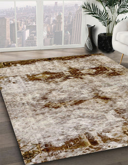 Machine Washable Abstract Desert Sand Beige Rug in a Family Room, wshabs2019