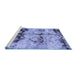 Sideview of Machine Washable Abstract Blue Modern Rug, wshabs2019blu