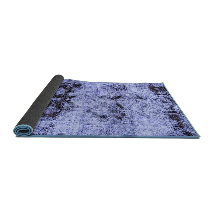 Sideview of Abstract Blue Modern Rug, abs2019blu