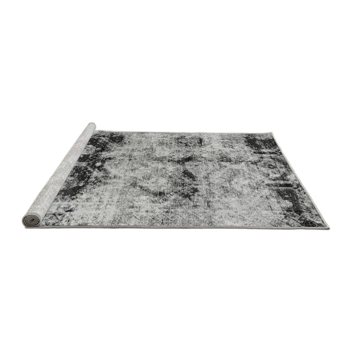 Sideview of Machine Washable Abstract Gray Modern Rug, wshabs2019gry