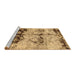 Sideview of Machine Washable Abstract Brown Modern Rug, wshabs2019brn