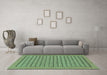 Machine Washable Abstract Turquoise Modern Area Rugs in a Living Room,, wshabs201turq