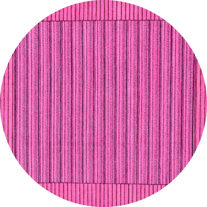 Round Machine Washable Abstract Pink Modern Rug, wshabs201pnk