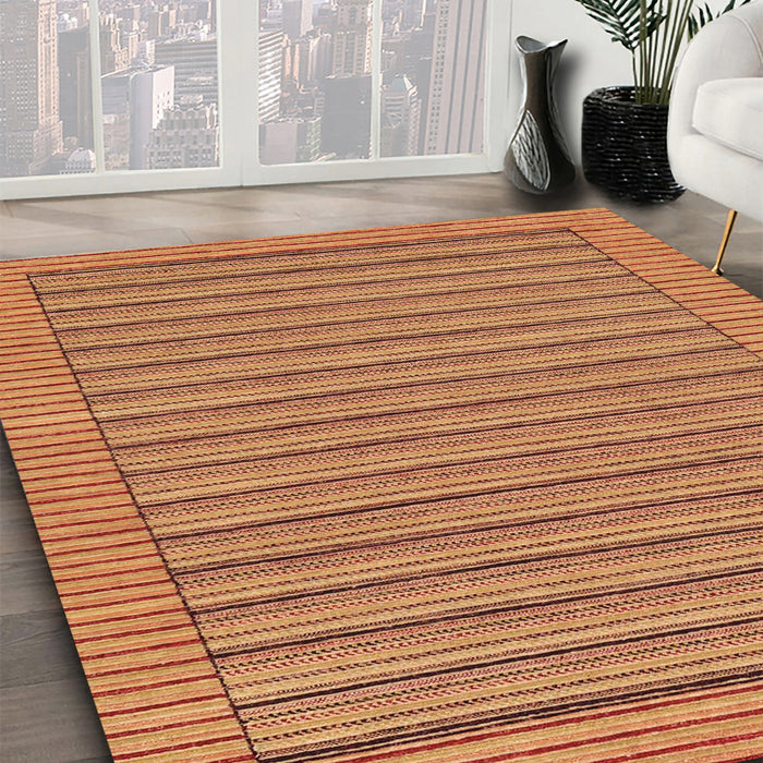Abstract Orange Modern Rug in Family Room, abs201